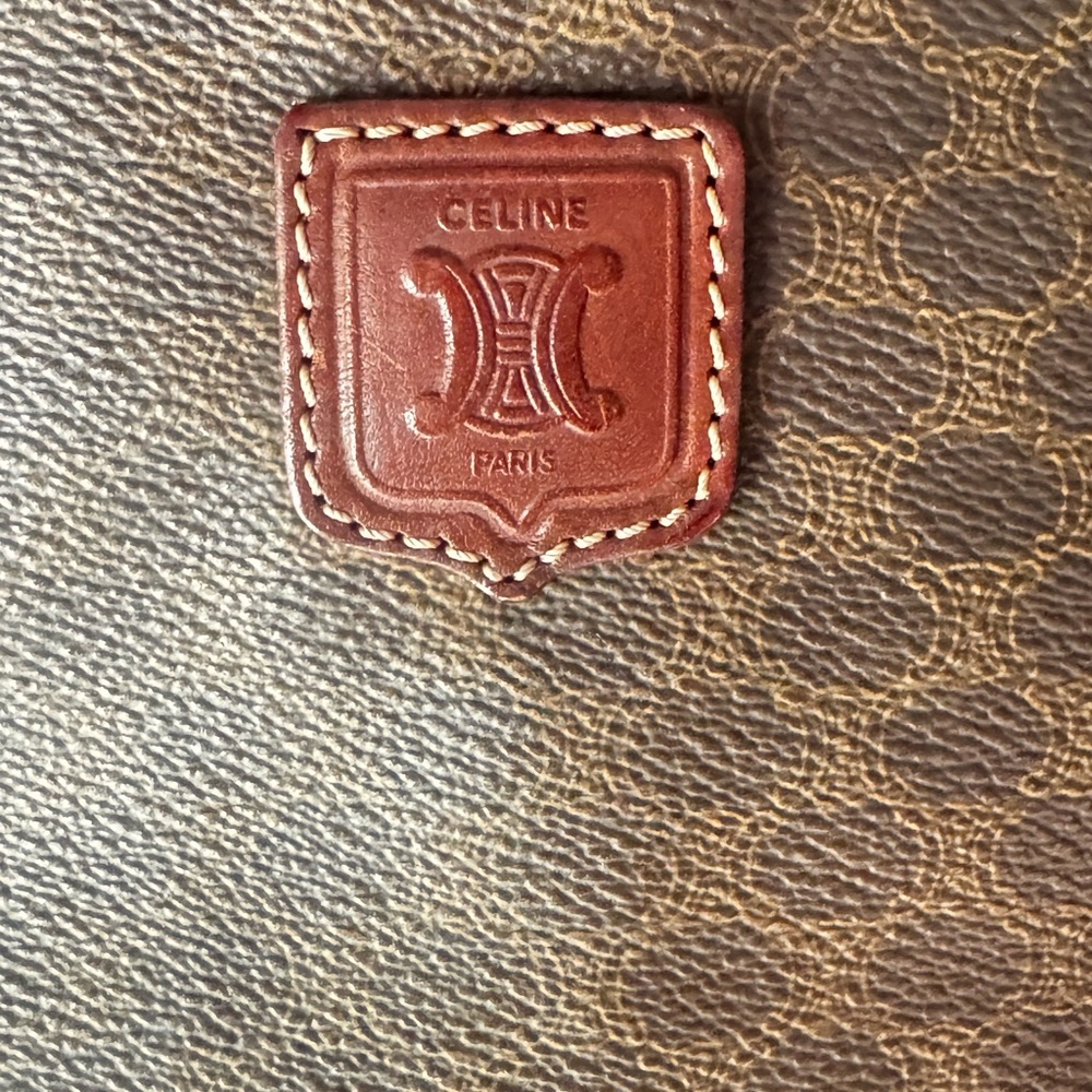 Celine Vintage Brown Macadam Small Tote